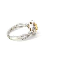 18K White Gold Fancy Yellow and White Diamond Ring