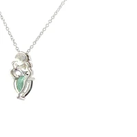 10K Gold 7x5mm Pear Cut Created Alexandrite and 0.018cttw Diamond Necklace