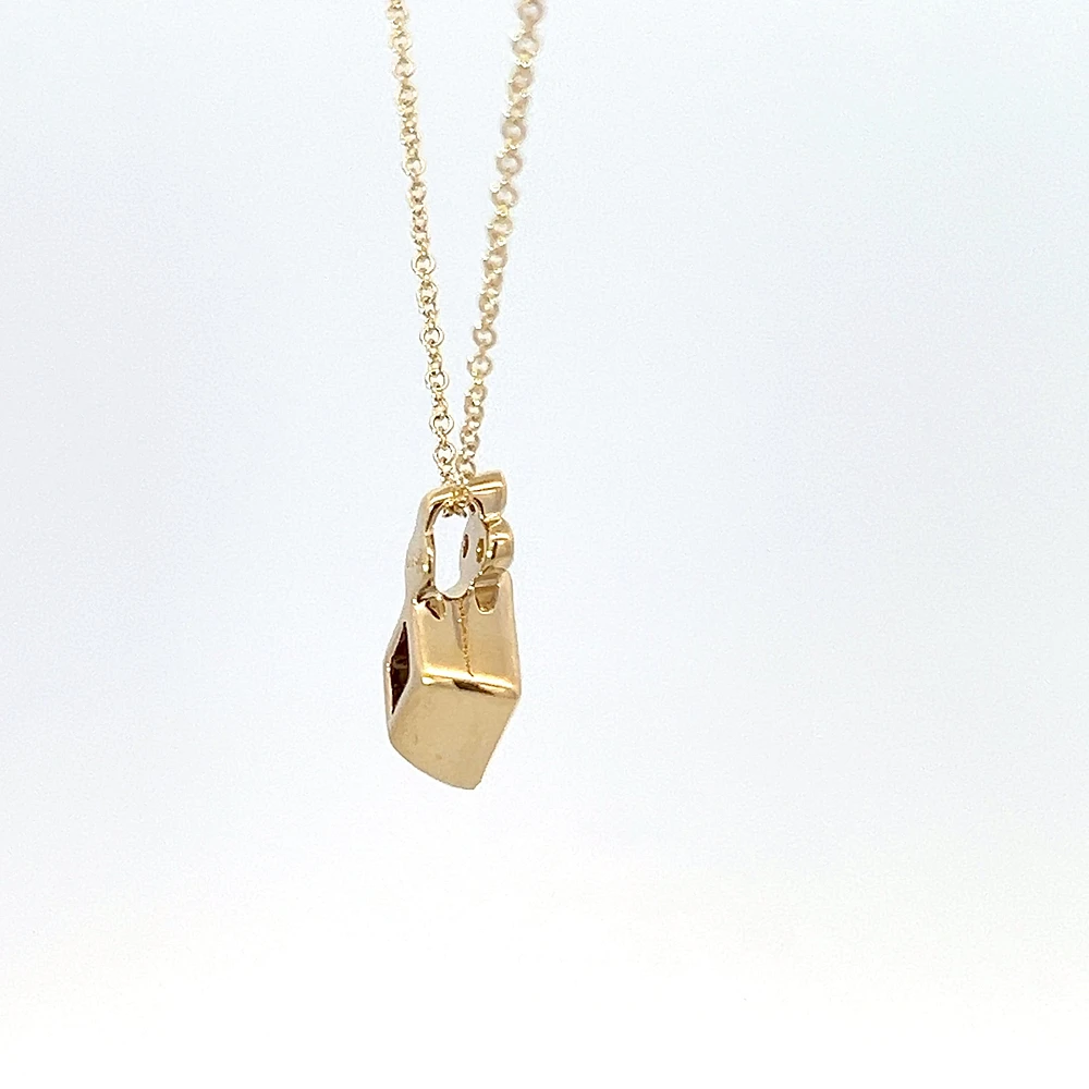10K Yellow Gold Created Alexandrite and Diamond Necklace