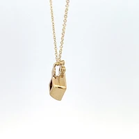 10K Yellow Gold Created Alexandrite and Diamond Necklace