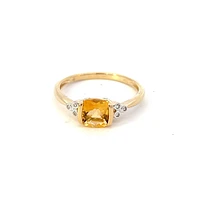 10K Yellow Gold 0.85cttw Citrine and 0.03cttw Diamond Ring - Size 7