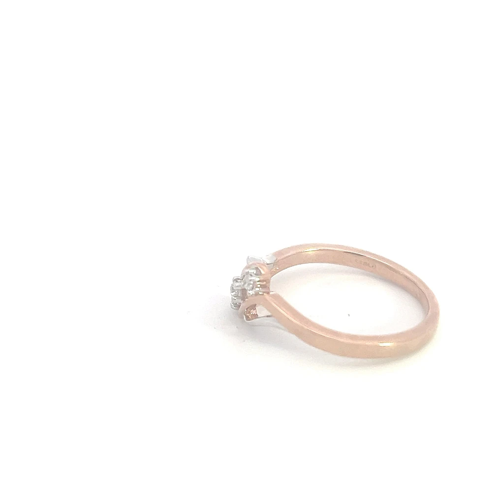 10K White & Rose Gold 0.06cttw Diamond Ring