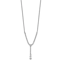 14kw 1.00cttw Lab Grown Diamond Tennis Style Bolo Necklace - Adjustable up to 20”