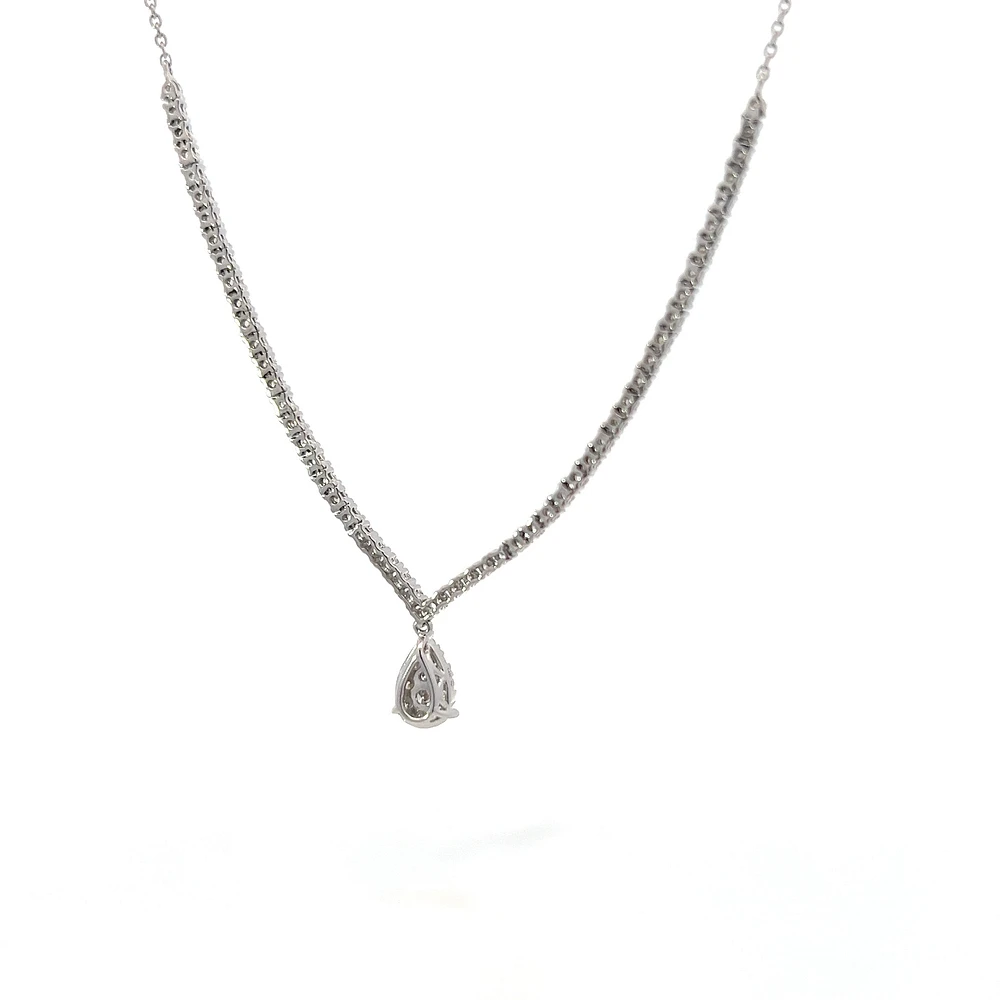 14K White Gold 1.00cttw Diamond Necklace, 18"