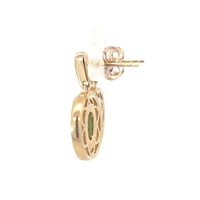10K Yellow Gold Peridot and Mother of Pearl Earrings