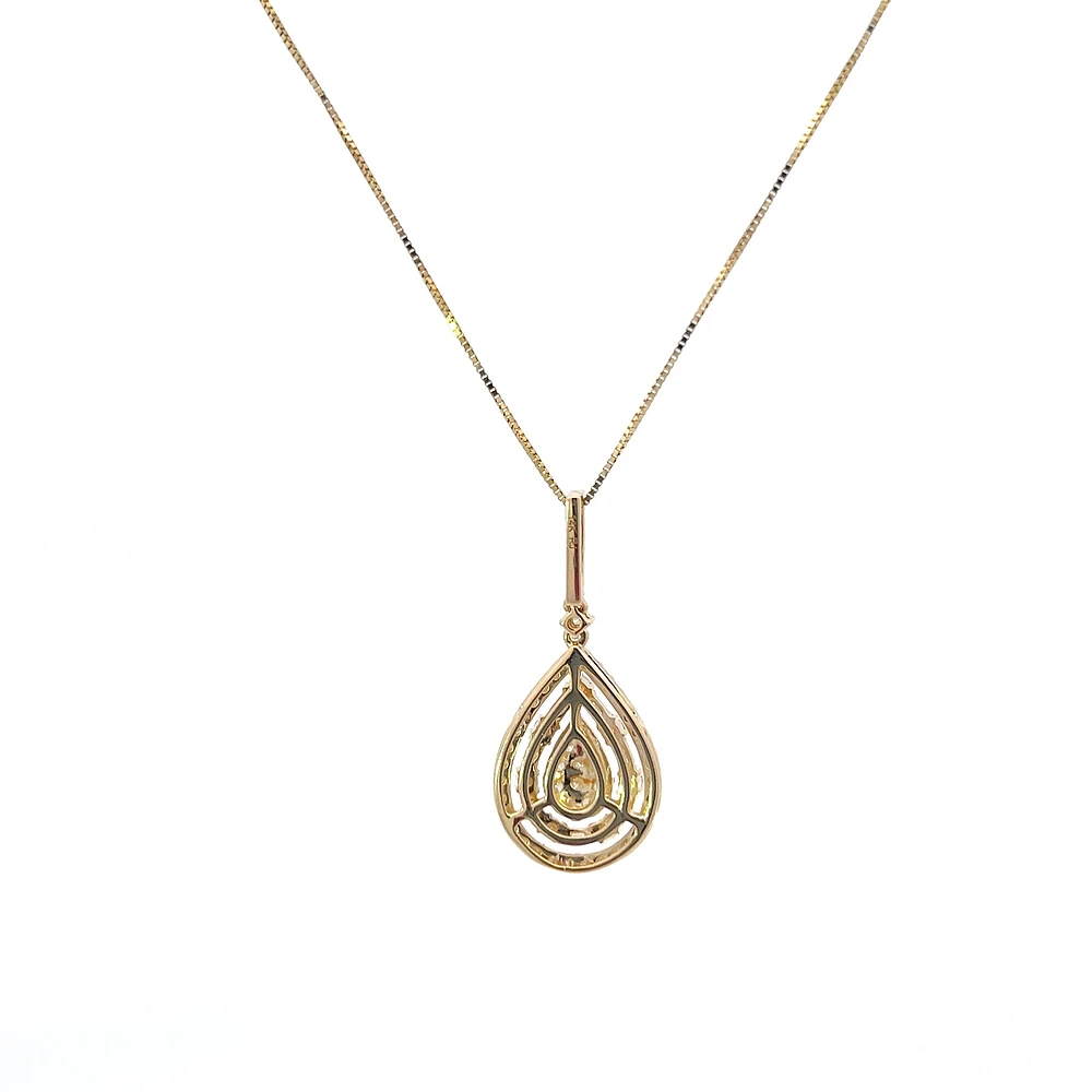 14K Yellow Gold 0.79cttw Diamond Necklace, 18"
