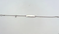 952 Silver ID Baby Bracelet 6" Adjustable with Pink Cubic Zirconia