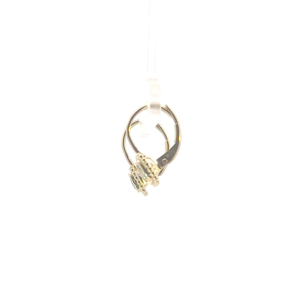 10K Yellow Gold Peridot Lever Back Earrings
