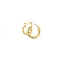10K Yellow Gold Twisted Hoop Earrings