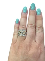 14K White and Yellow Gold 0.72cttw Canadian Diamond Ring - size 6.5