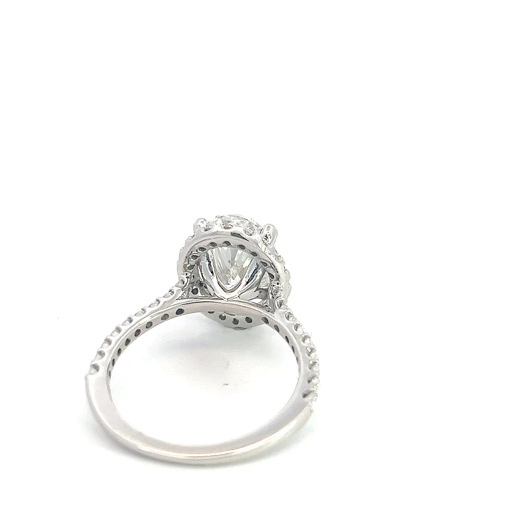 14K White Gold 3.54cttw Lab Grown Oval Cut Diamond Ring - /