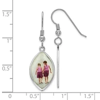 Sterling Silver/Rhodium-plated Elipse Picture Jewelry Earrings - MADE TO ORDER