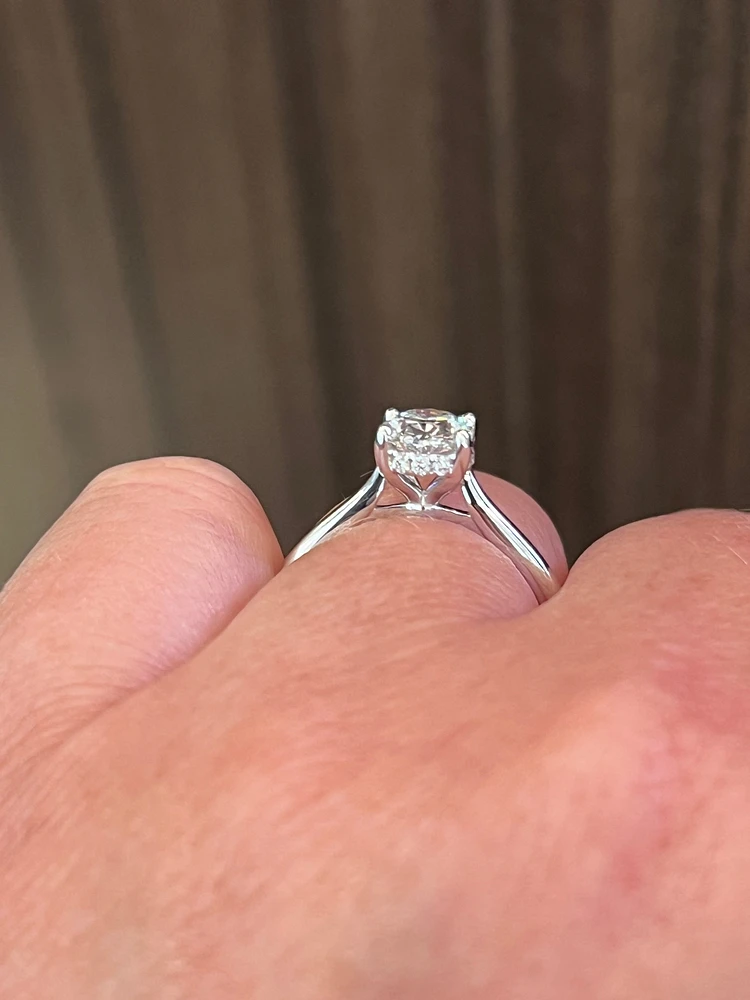 18K White Gold 1.24cttw Oval Lab Grown Diamond Solitaire Engagement Ring