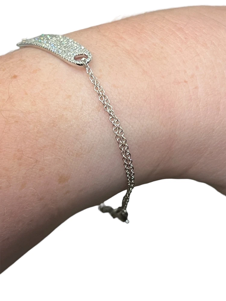 14K White Gold 0.52cttw Diamond Bracelet - 7"