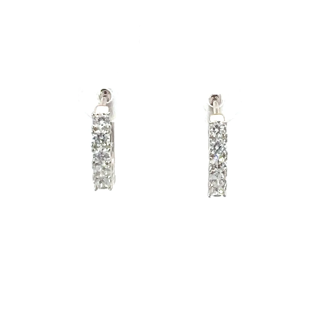 925 Silver Earrings Cubic Zirconia Huggies