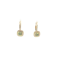 10K Yellow Gold Peridot Lever Back Earrings