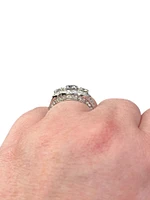 14K White Gold 2.52cttw Diamond Halo Engagement Ring, Size 6.5
