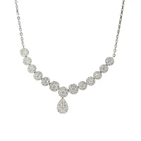 14K White Gold 3.00cttw Diamond Necklace, 18"