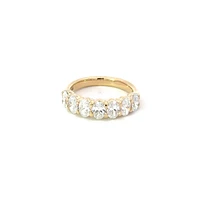 14K Yellow Gold 1.61cttw Oval Cut Lab Grown Claw Set Diamond Anniversary Band