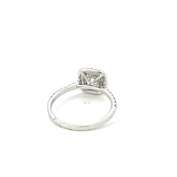 18K White Gold 0.95cttw Lab Grown Diamond Double Halo Engagement Ring