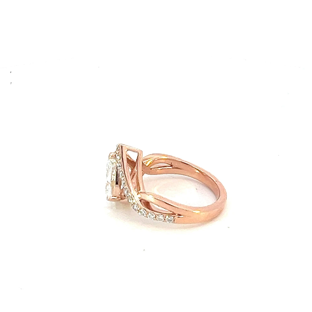14K Rose Gold 2.17cttw Lab Grown Pear Cut Diamond Ring
