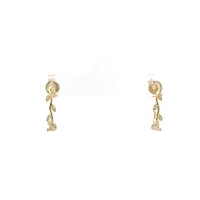 10K Yellow Gold 0.05cttw Diamond Hoop Earrings