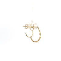 10K Yellow Gold 0.05cttw Diamond Hoop Earrings