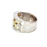 14K White and Yellow Gold 0.72cttw Canadian Diamond Ring - size 6.5