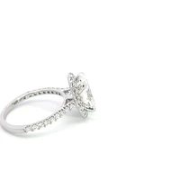14K White Gold 3.54cttw Lab Grown Oval Cut Diamond Ring - /