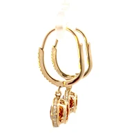 14K Yellow Gold Citrine and Diamond Dangle Earring