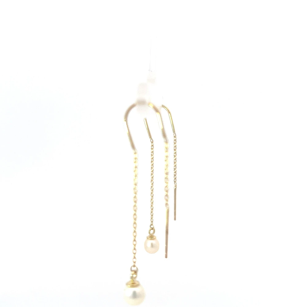 10K Yellow Gold Threading Earrings