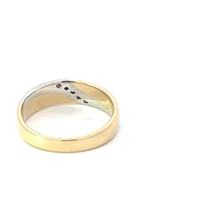 10K White & Yellow Gold 0.05cttw Diamond Gents Ring, size 10