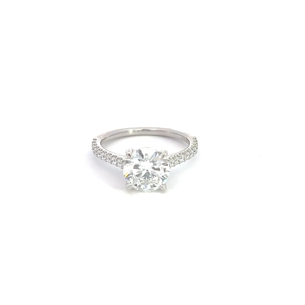 14K White Gold 2.31cttw Lab Grown Round Diamond Engagement Ring - /