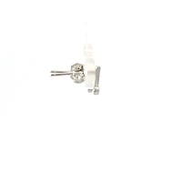 925 Sterling Silver Cubic Zirconia Musical Note Earrings