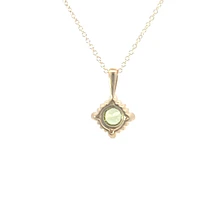 10K Yellow Gold Peridot and Diamond Pendant