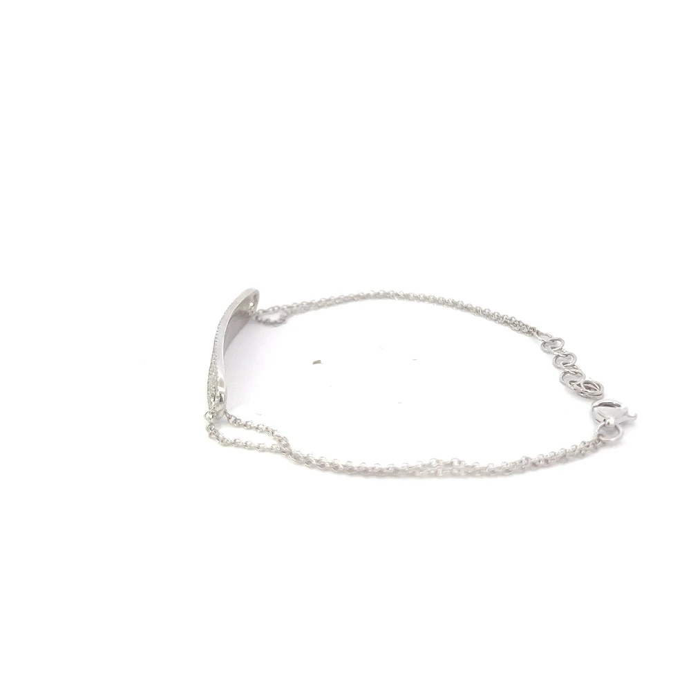 14K White Gold 0.52cttw Diamond Bracelet - 7"