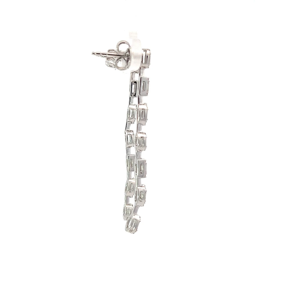 14K White Gold 0.89cttw Diamond Earrings