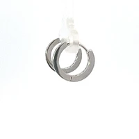 925 Silver Earrings Rainbow Coloured Cubic Zirconia Huggies