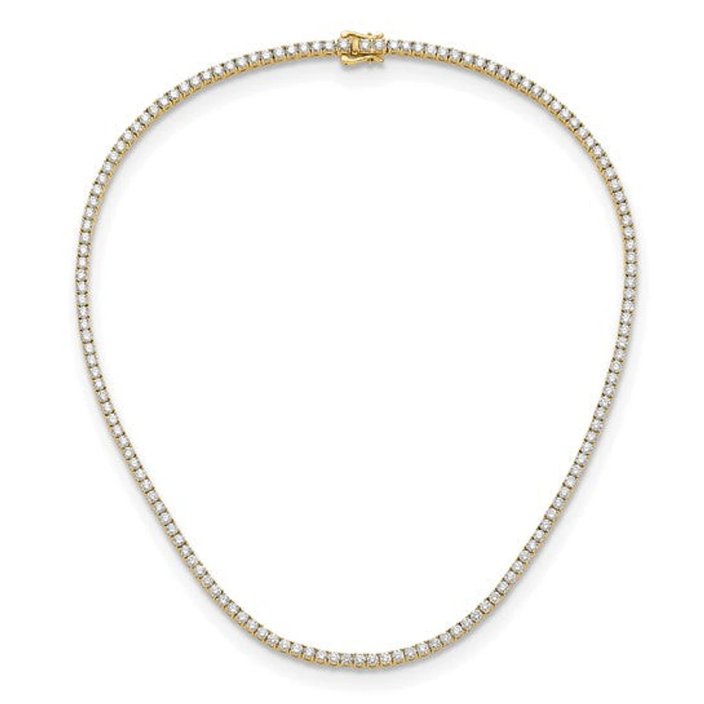 14K Yellow Gold 10.00cttw Lab Grown Diamond Tennis Style Necklace - 16”