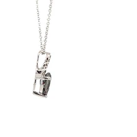 10K Gold 7x5mm Pear Cut Created Alexandrite and 0.018cttw Diamond Necklace