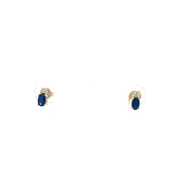10K Yellow Gold Sapphire & Diamond Stud Earrings