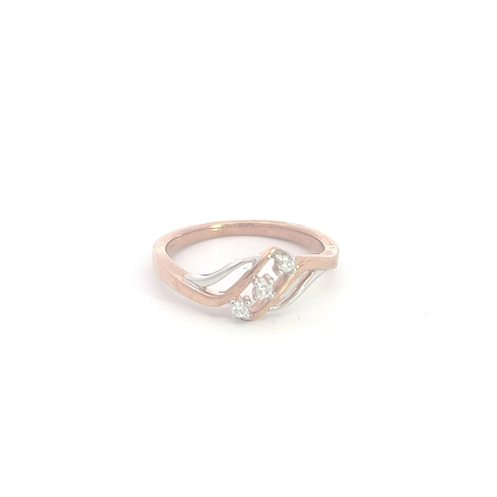 10K White & Rose Gold 0.06cttw Diamond Ring