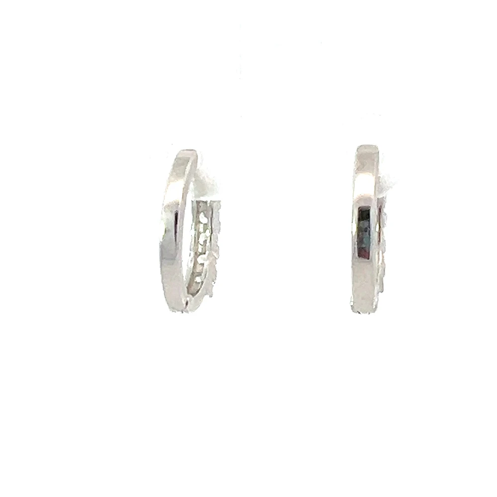 925 Silver Earrings Cubic Zirconia Huggies