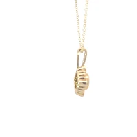 10K Yellow Gold Peridot and Diamond Pendant