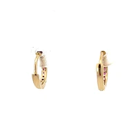 10K Yellow Gold 0.25cttw Ruby Hoop / Huggie / Hinged Earrings