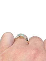 10K Yellow Gold 0.76cttw Aquamarine and 0.008cttw Diamond Ring, size 7
