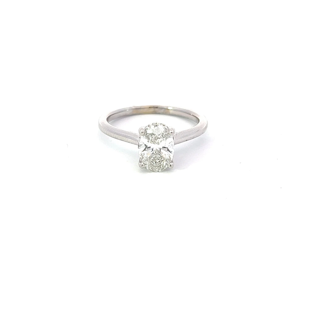 18K White Gold 1.24cttw Oval Lab Grown Diamond Solitaire Engagement Ring