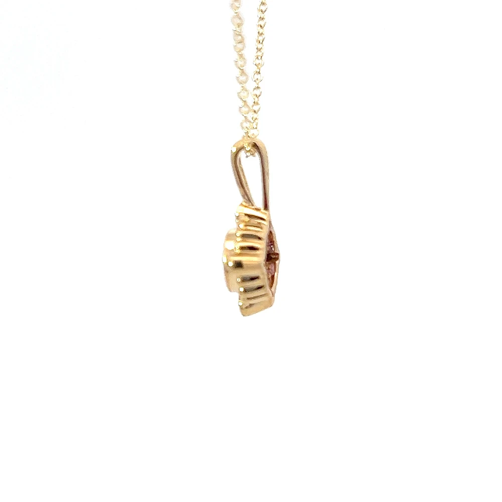 10K Yellow Gold Amethyst and Diamond Pendant - 18 inches