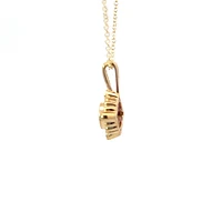 10K Yellow Gold Amethyst and Diamond Pendant - 18 inches