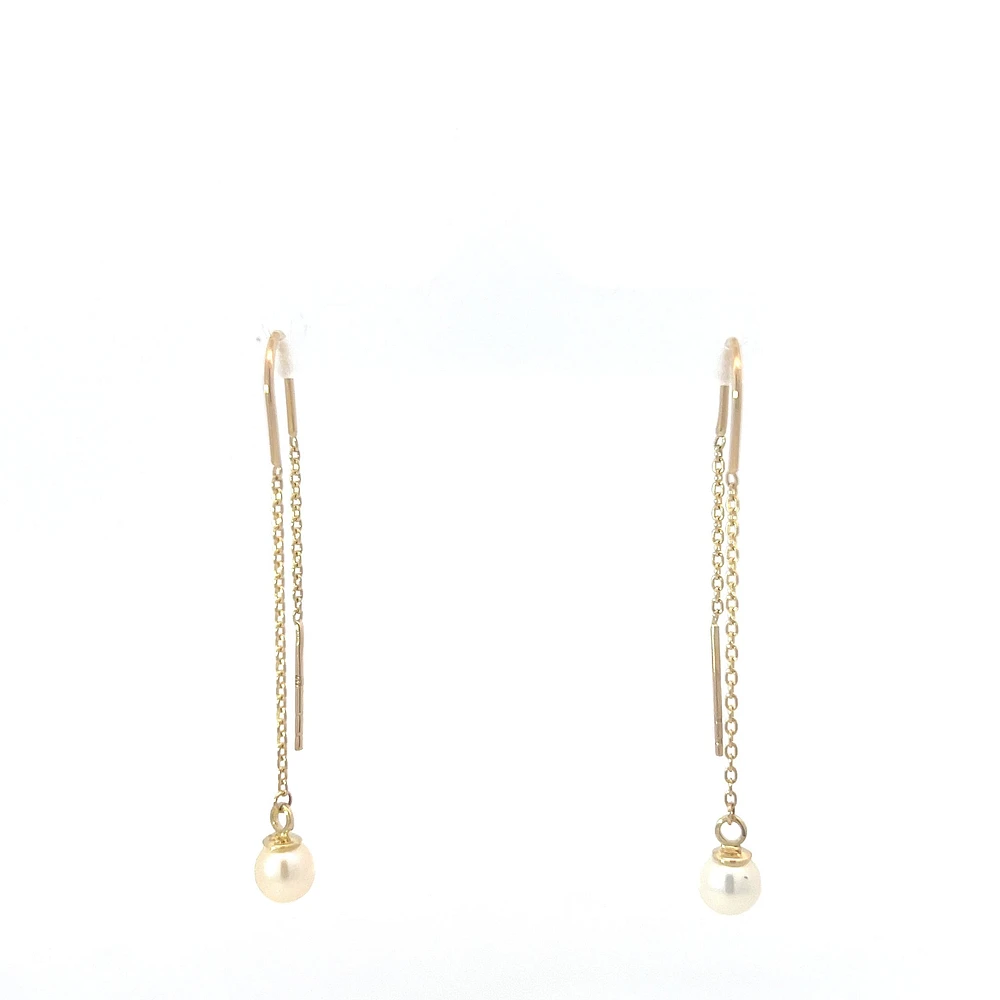 10K Yellow Gold Threading Earrings